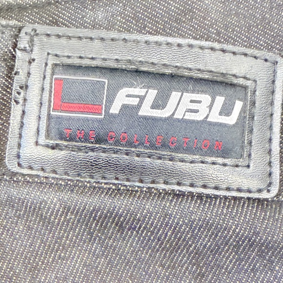 VTG FUBU Dark Gray Men's Relaxed Denim Cargo Jeans 34/34 - Picture 7 of 16